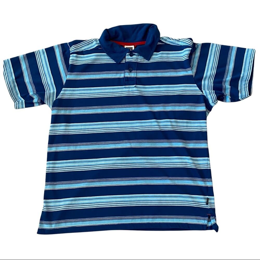 The North Face Blue Striped Polo Collar Men's Size Medium
